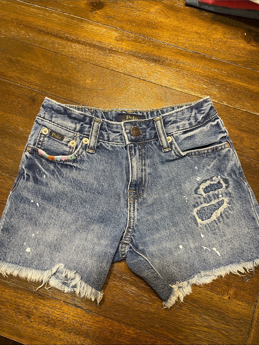 Polo by Ralph Lauren Distressed Denim Shorts in Faded Blue